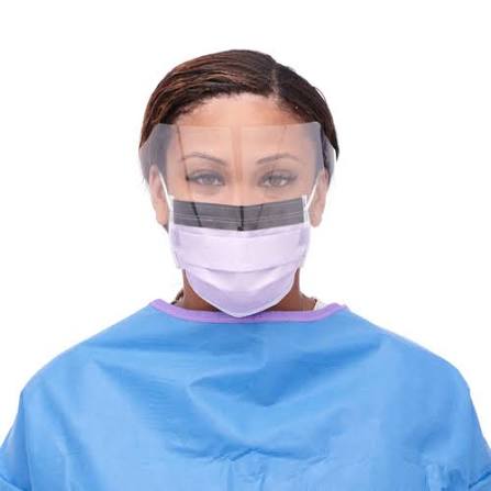 iSmile Level 3 Anti-Fog Earloop Face Mask with Eye Shield, 25/Box - Pink
