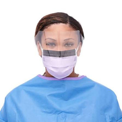 iSmile Level 3 Anti-Fog Earloop Face Mask with Eye Shield, 25/Box - Pink