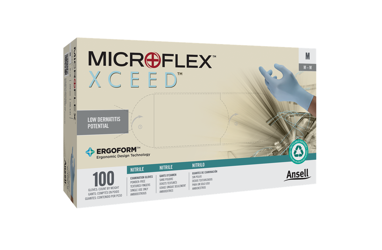 Ansell Microflex Xceed® Powder-Free Nitrile Exam Gloves 250/Box