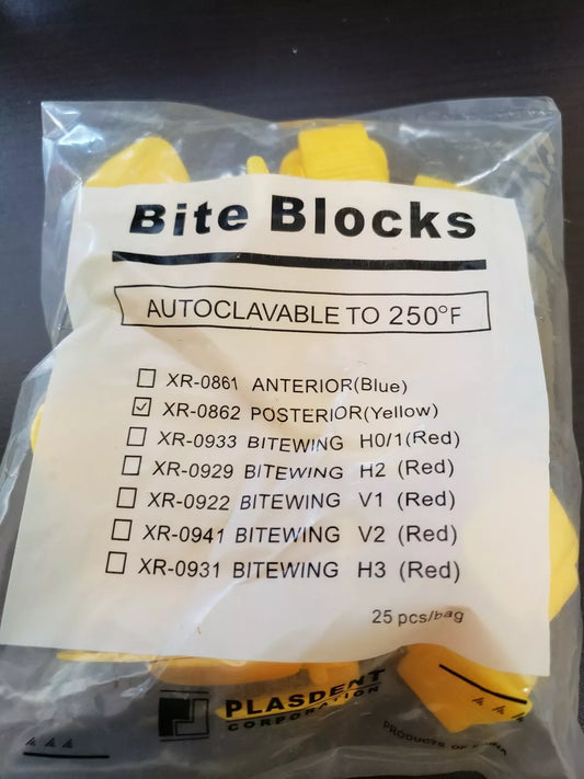 Posterior Bite Blocks, Yellow (25Pcs/Bag)