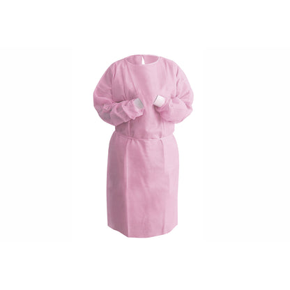iSmile VP Disposable Isolation Gown with Elastic Cuffs, 50/Case - Pink