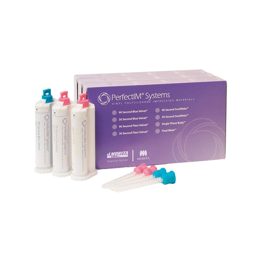 Perfectim Impression Systems (3 x 50ml Cartridge + 12 Mixing Tips), 90 Second SnoWhite Cartridge Kit