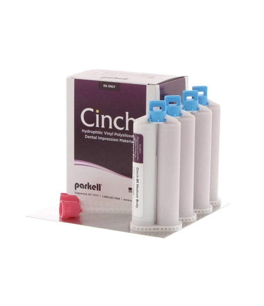 Cinch 90 Impression Material, Hydrophilic, Medium Body Fast Set, 50ml Cartridge, 4/Pkg