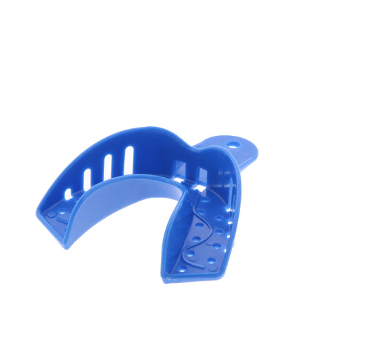 Excellent Disposable Impression Trays, #2 Large-Lower, Royal Blue, (12Pcs/Bag)