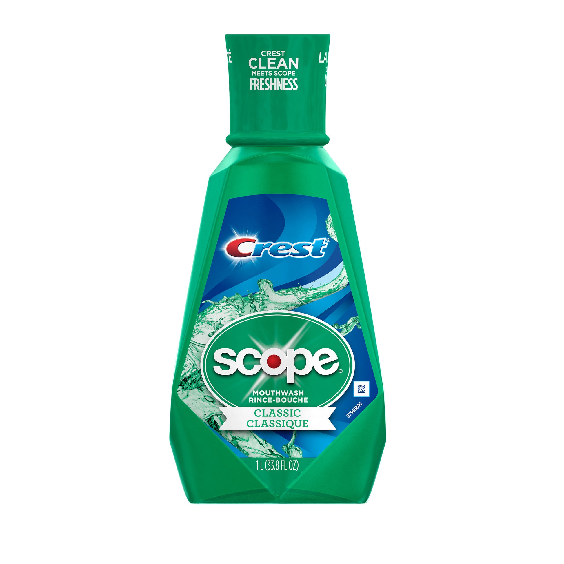 Scope Mouthwash, Original Mint Flavor, 1 Liter Bottles, 6/Case