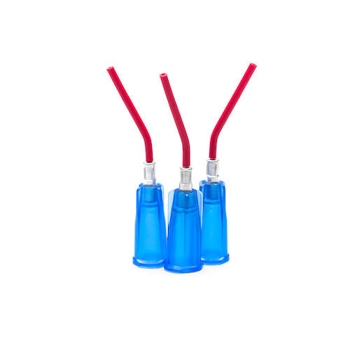 Applicator Tips - Dark blue, 22 ga X 1/2", Prebent Red Dropper tips - pkg. 75