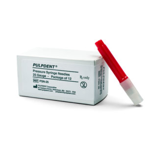 Pressure Syringe Needles, 1-1/4, 25 Gauge, Red, Pkg. of 12, one size