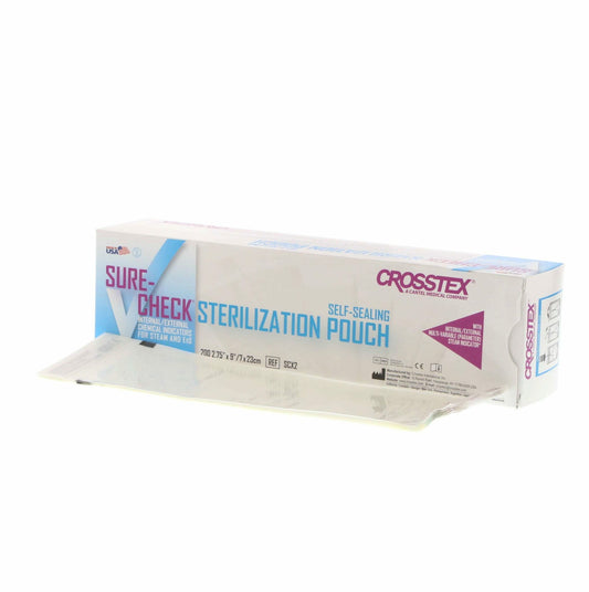 Sure-Check Sterilization Pouches, 2_" x 9", 200/bx