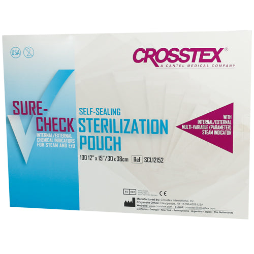 Sure-Check Sterilization Pouches, 12" x 15", 100/bx