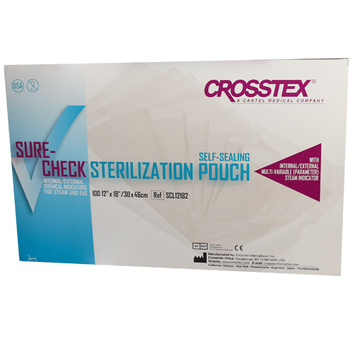 Sure-Check Sterilization Pouches, 12" x 18", 100/bx
