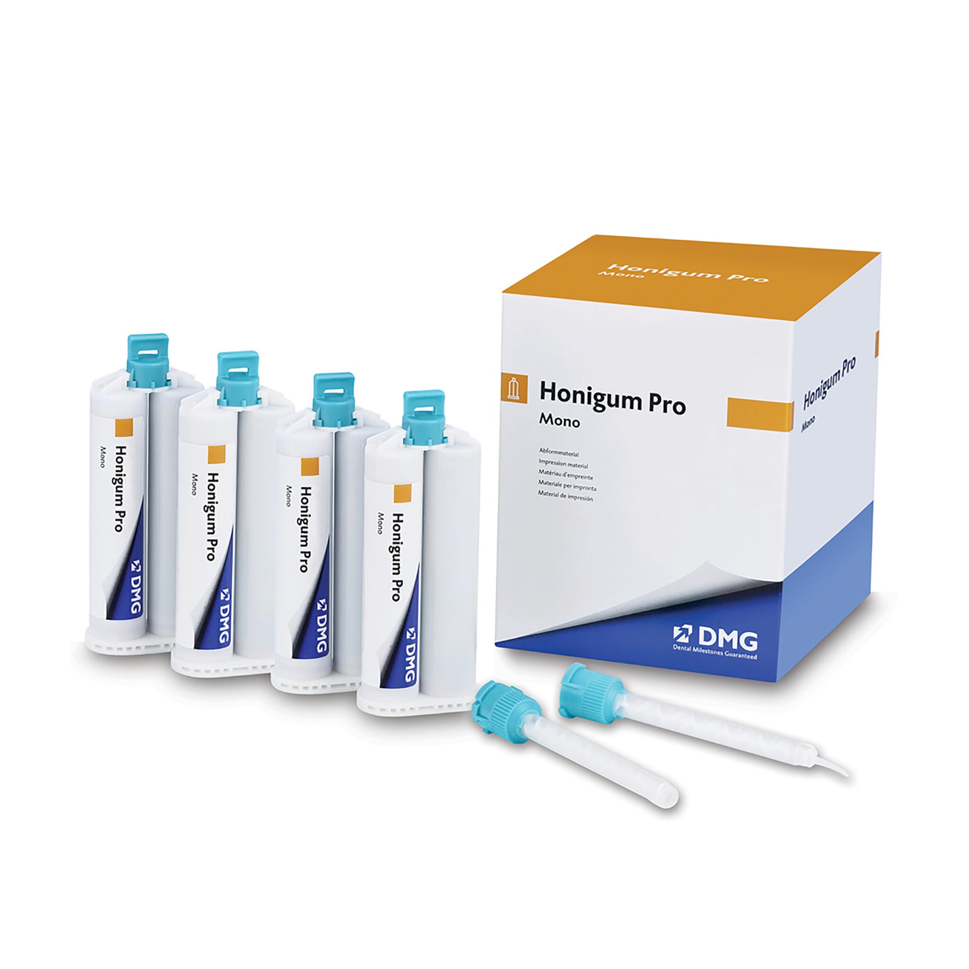 Honigum Pro Mono (4-50ml Cartridges, 8 Automix and Intra-Oral Tips)