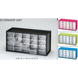 Drawers, 20-Drawer Unit (14 "W X 7 "H X 6 "D), Black Frame