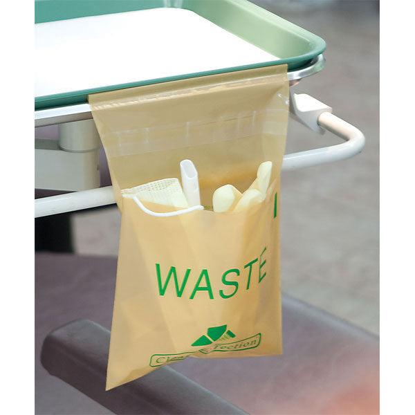 Mini Utility Waste Bag-Stick On Adheres To Most Work Surfaces, 6" X 6", Buff (200Pcs/Box)