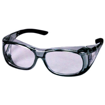 Versi Overshields Lightly Grey Frame w/Black Tips, Clear Lens