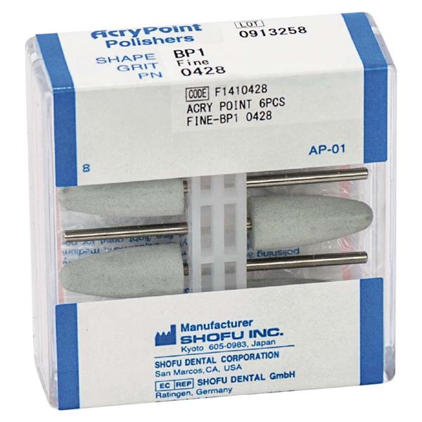 AcryPoint Lab Polishers, Bullet, BP1, HP, ISO# 100 - 6/pkg