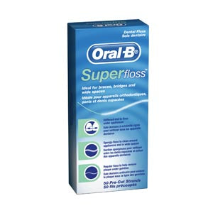 Oral-B Super Floss - Mint, Pre-Measured Strands, 50/bx, 24 Box/Case