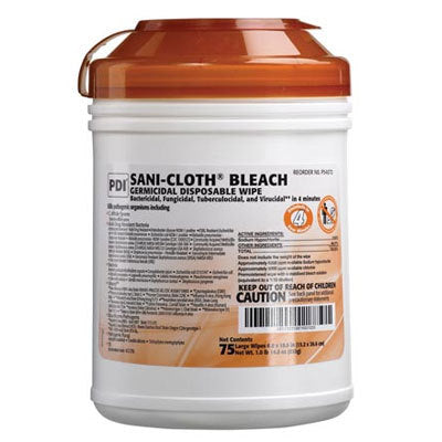 Sani-Cloth Bleach Large Wipes, 75/Canister