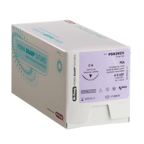 Perma Sharp Sutures, PGA Violet Absorbable, 12/Box