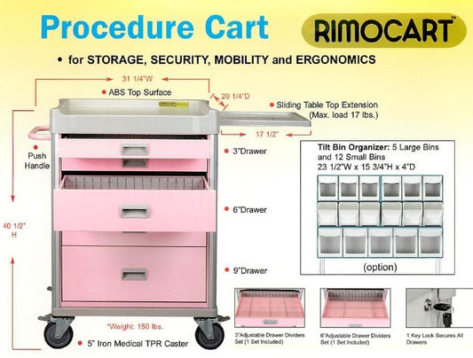 Rimocart Procedure Cart, White