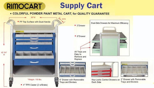 Rimocart Supply Cart, Blush Pink