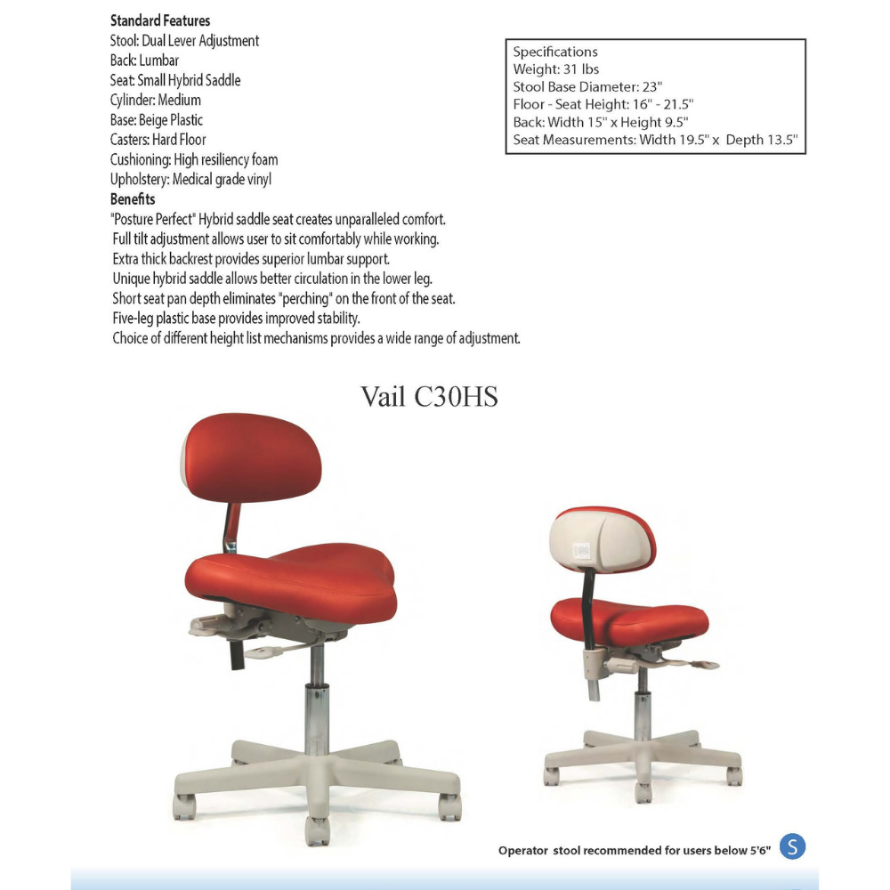 Vail Doctor Stool (Users Below 5'6)