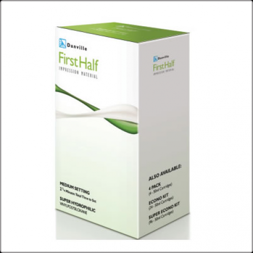 First Half - Medium Setting Time,  Heavy Body Lime Green (50 ml Cartridges), 4 pack, 12 Automix Tips