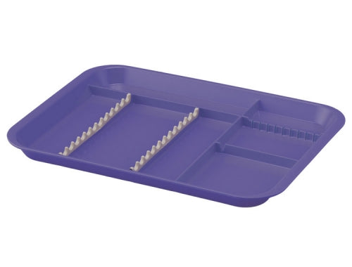 B-Lok Divided Tray, Holds up to 12 Hand Instruments, Blue (13 3/8" x 9 5/8" x 7/8")