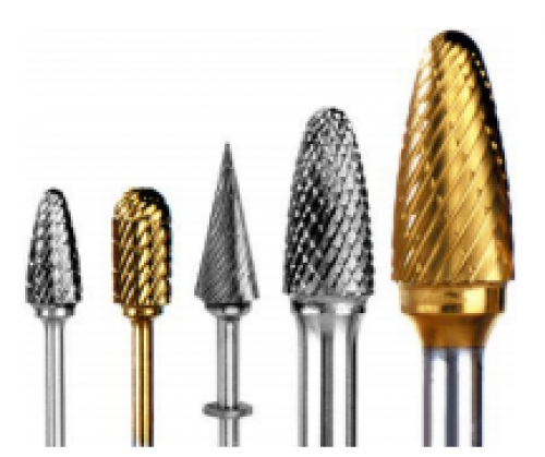 Abbott-Robinson 51A Small Flame Diamond Cut Tungsten Carbide HP Bur, Coarse Cut, single bur.