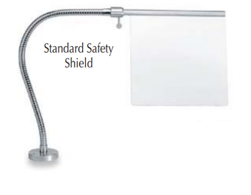 Safety Shield with Flexible Necks, Protective 8" x 8" Polycarbonate Clear Shield