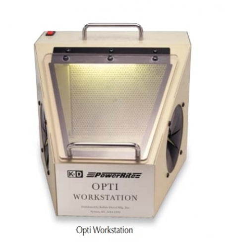 Opti Workstation with Suction and Light, 120 V AC. Size 11"W x 12"D x 8 1/2"H, Weight 14 lbs.