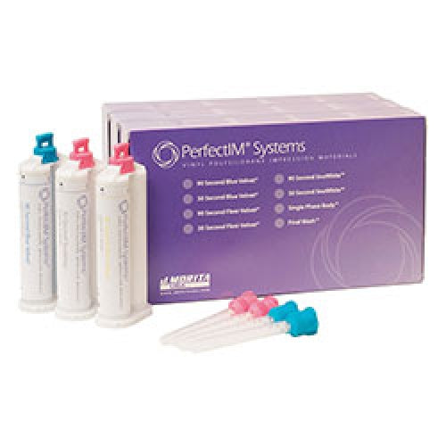 Perfectim Impression Systems (3 x 50ml Cartridge + 12 Mixing Tips), 90 Second Blue Velvet Cartridge Kit