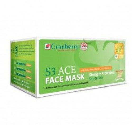 S3 Ace Face Masks, Blue, 50/Box