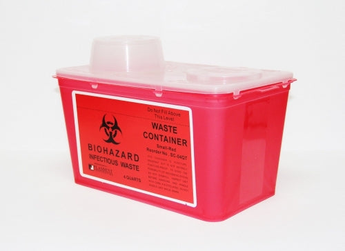 Sharps Container, 4Qt., Red, Each