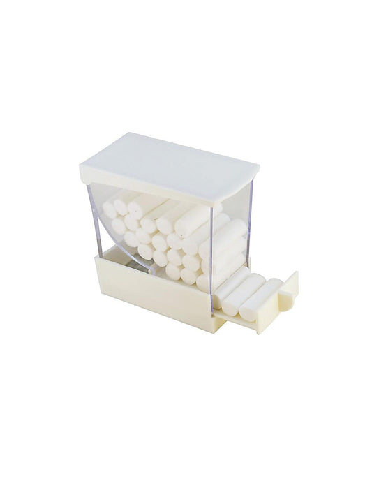 Cotton Roll Dispenser - Square, White
