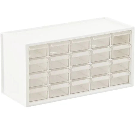 Drawers, 20-Drawer Unit (14 "W X 7 "H X 6 "D), White Frame