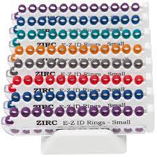 E-Z ID Instrument Rings Small 1/8" - Red, Package of 25 rings.