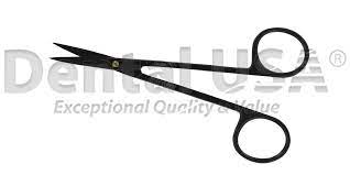 Gum Scissors Iris Super Cut Curved 11.5Cm Premium Black Edition , Dental USA, #5920B