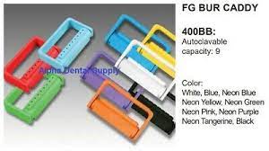 Bur Caddy, Reversible, For Fg & Ra Burs, Capacity: 12, Adjustable 3 Levels Height, Neon-Tangerine