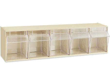 Tilt Bins, 5-Bin Unit (23 " W X 6"H X 4 _"D), White Frame