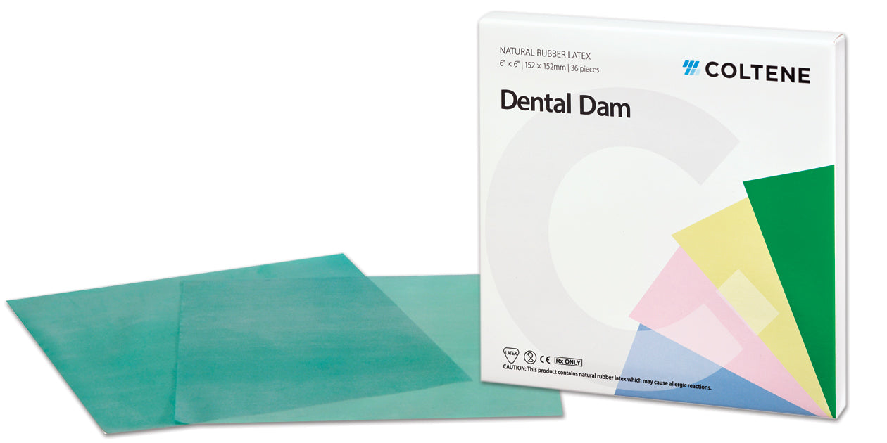 HYGENIC Dental Dam Latex Heavy Dark 6'' x 6'' (152 x 152 mm)