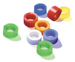 Code Rings - Silicone, Medical Grade, Large Size: 7/32 ID, 5/32 wide, Red, Pkg. of 60