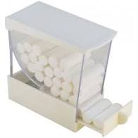 Cotton Roll Dispenser Deluxe, White, 4" x 3.3" x 2"/10x9x5cm, Each