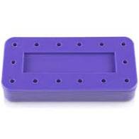 Rectangular Bur Block, (Capacity: 14, Diameter: 3" X 1_" X _" ), Neon-Purple, Each