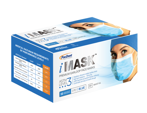 iMask Premium Ear-Loop Face Mask Level 3 50/BX