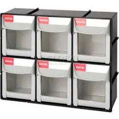 Tilt Bins, 6-Bin Unit (11 __" W X 10"H X 4"D), White Frame